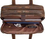 Luxorro Full Grain Leather Briefcase for Men, Top Choice Gifts for Men, Handcrafted Leather Laptop Bag with Multiple Compartments and Brass Hardware, Fits 15.6 Inch Laptop - Image 8